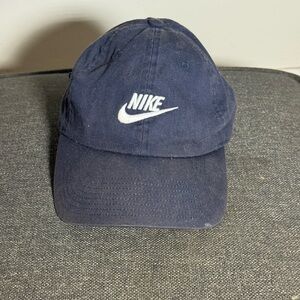 Nike Blue and White Hat with Iconic Swoosh